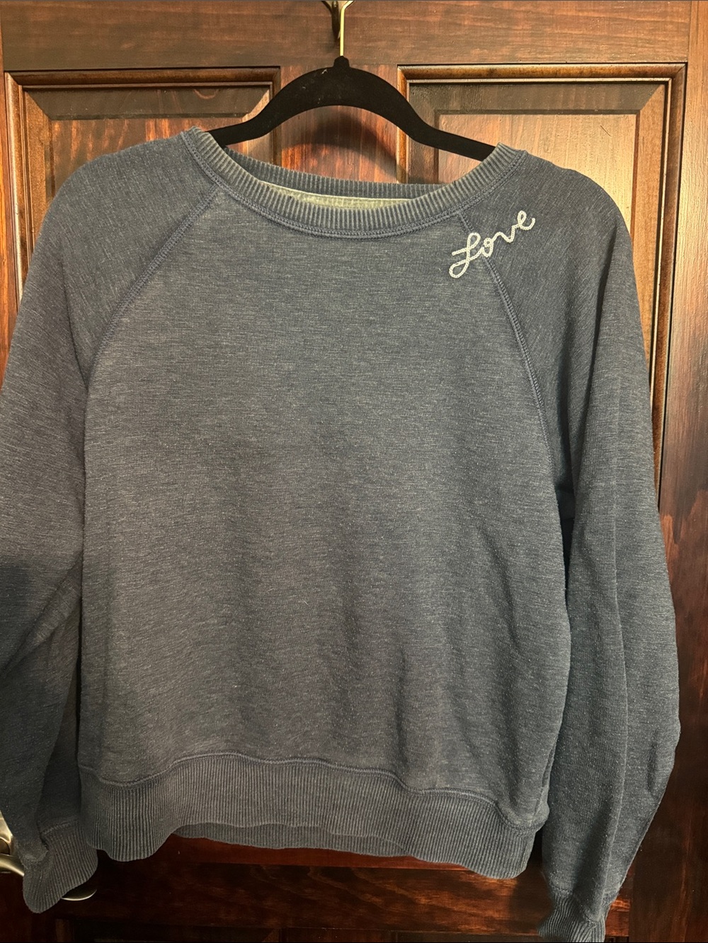 American Eagle Outfitters Blue 'Love' Crewneck Sweatshirt